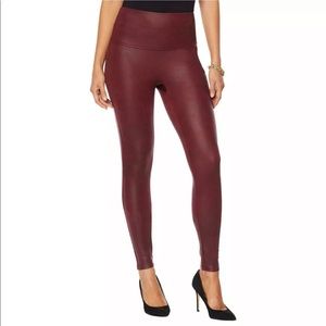 DG2 by Diane Gilman Women’s Petite Slim & Sleek Coated Leggings Red 2X (Petite)